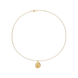 THE PAVE' ZODIAC MEDAL NECKLACE