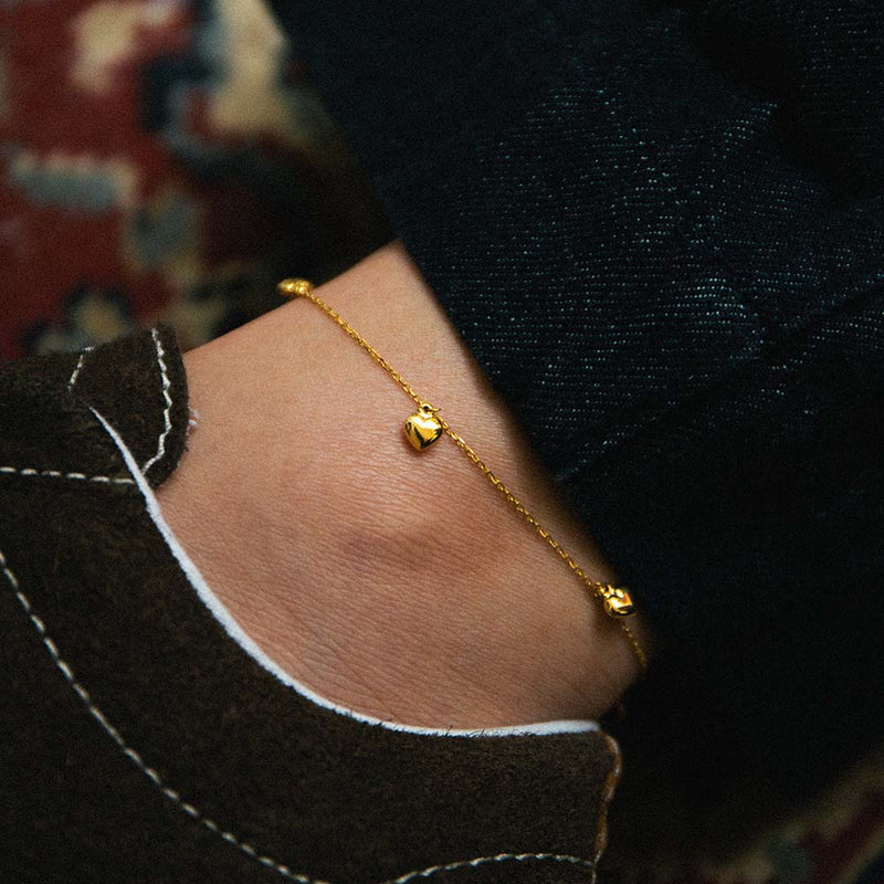 THE 10KT PUFF HEART ANKLET