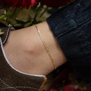10k gold thin anklet