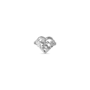 THE CUTOUT OLD ENGLISH FLOWER HEART LETTER RING