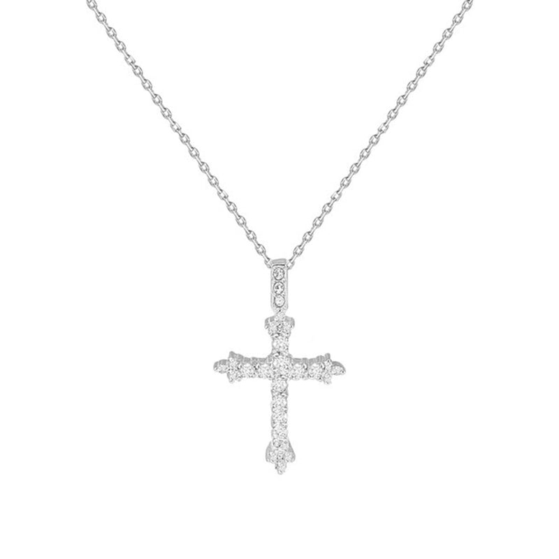 THE DANIELLA PAVE' CROSS NECKLACE