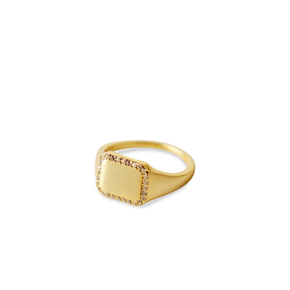 THE ESSENTIAL PAVE' RECTANGLE SIGNET RING