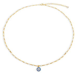 THE EVIL EYE FIGARO CHAIN NECKLACE