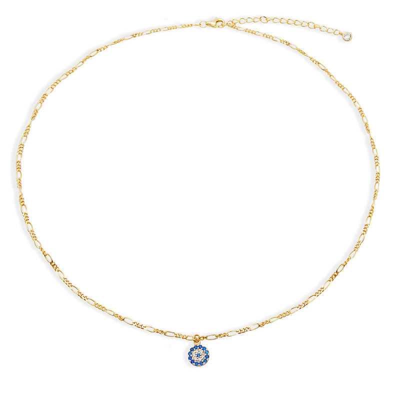 THE EVIL EYE FIGARO CHAIN NECKLACE