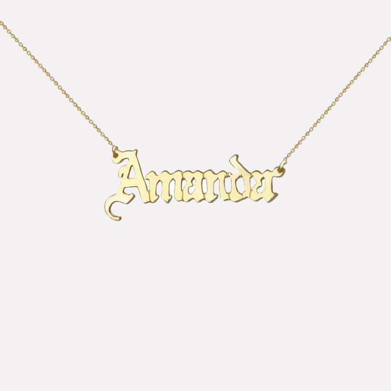 The Gothic Nameplate Necklace