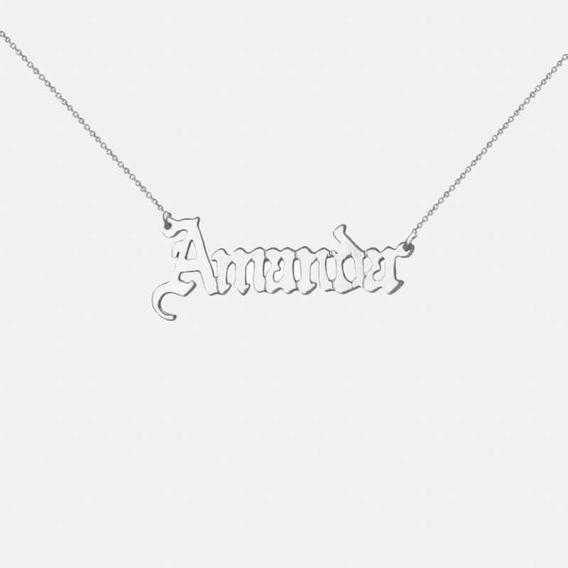 The Gothic Nameplate Necklace