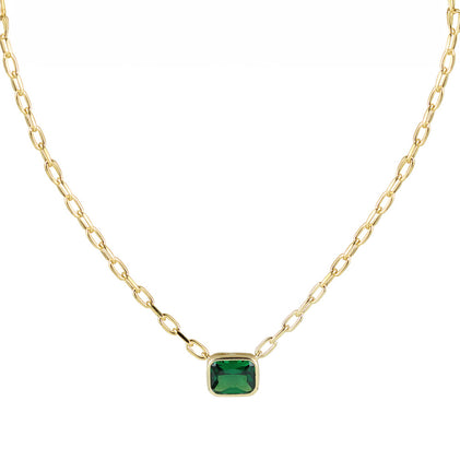 THE GREEN EMERALD REDA LINK NECKLACE (CHAPTER II BY GREG YÜNA X THE M JEWELERS)