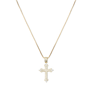 THE MERCER STONE CROSS PENDANT NECKLACE