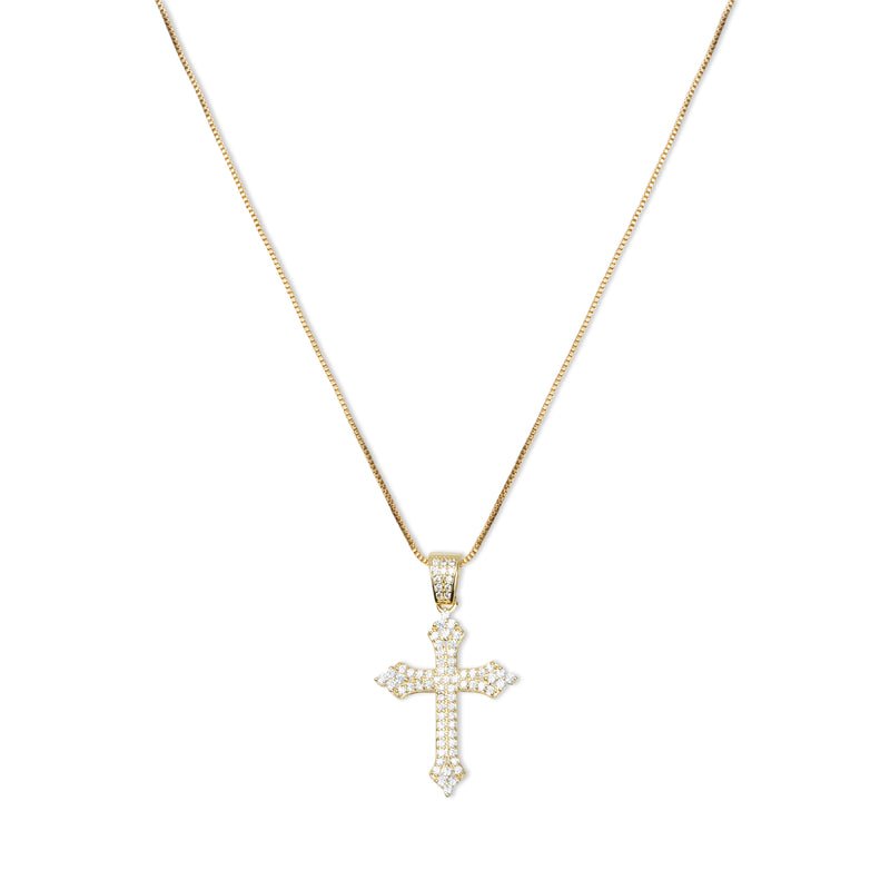 THE MERCER STONE CROSS PENDANT NECKLACE