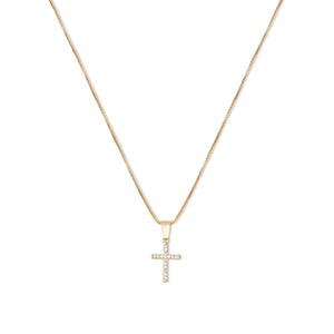 THE MINI ICED OUT CROSS PENDANT NECKLACE