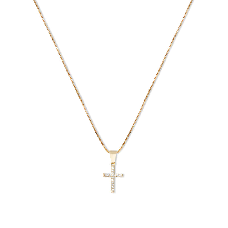 THE MINI ICED OUT CROSS PENDANT NECKLACE