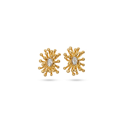 THE OVAL DIAMOND CLUSTER STUD EARRINGS