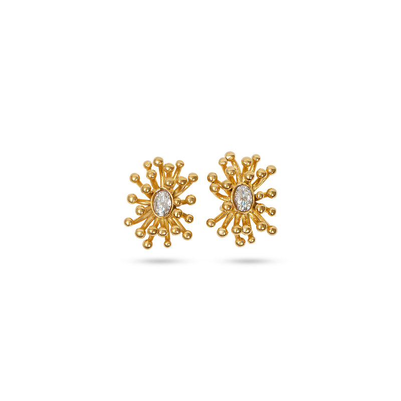 THE OVAL DIAMOND CLUSTER STUD EARRINGS