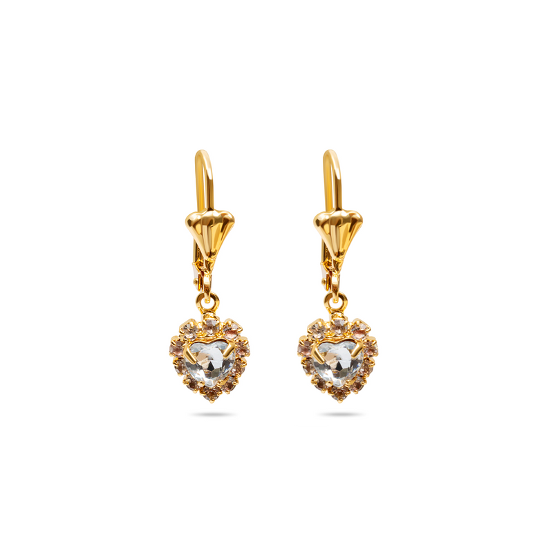 THE DEIS CRYSTAL HEART EARRINGS