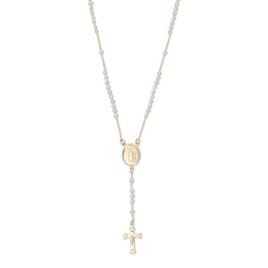 THE LIGHT BLUE FATIMA ROSARY NECKLACE