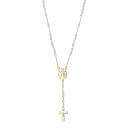 THE LIGHT BLUE FATIMA ROSARY NECKLACE