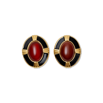 THE BOLD CIRCULAR RED HEIRLOOM EARRINGS