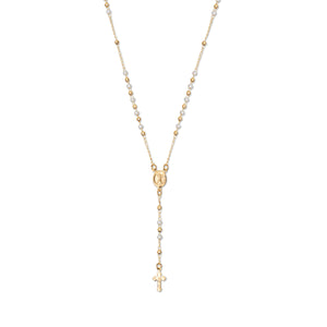 THE PEARL MARY ROSARY CROSS NECKLACE