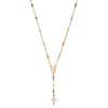 THE COLORED STONE ROSARY CROSS NECKLACE