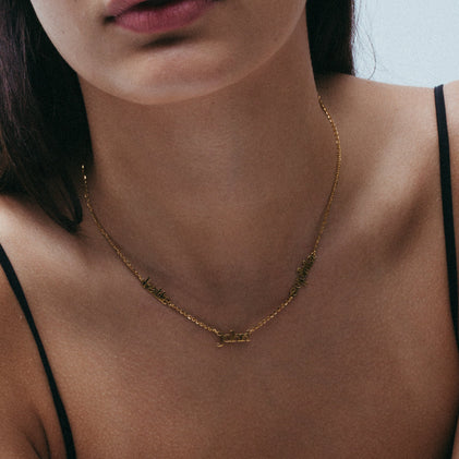 THE TRIPLE NAMEPLATE NECKLACE