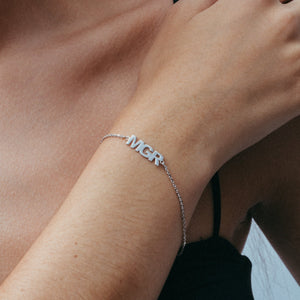 THE THREE INITIAL BLOCK BRACELET