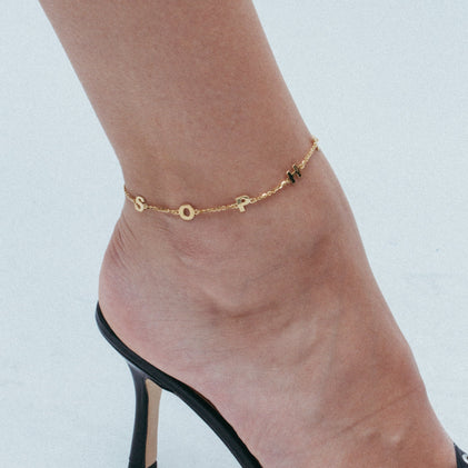 THE BLOCK NAME ANKLET