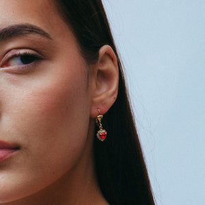 THE DEIS RED HEART EARRINGS