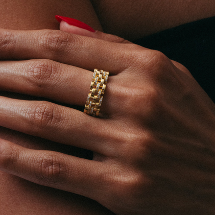 THE PAVE CHAIN LINK RING