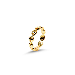 gold thin iris link ring