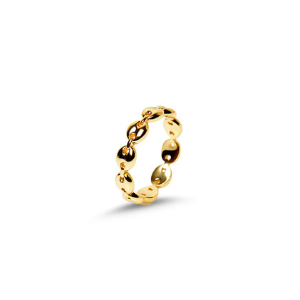 gold thin iris link ring