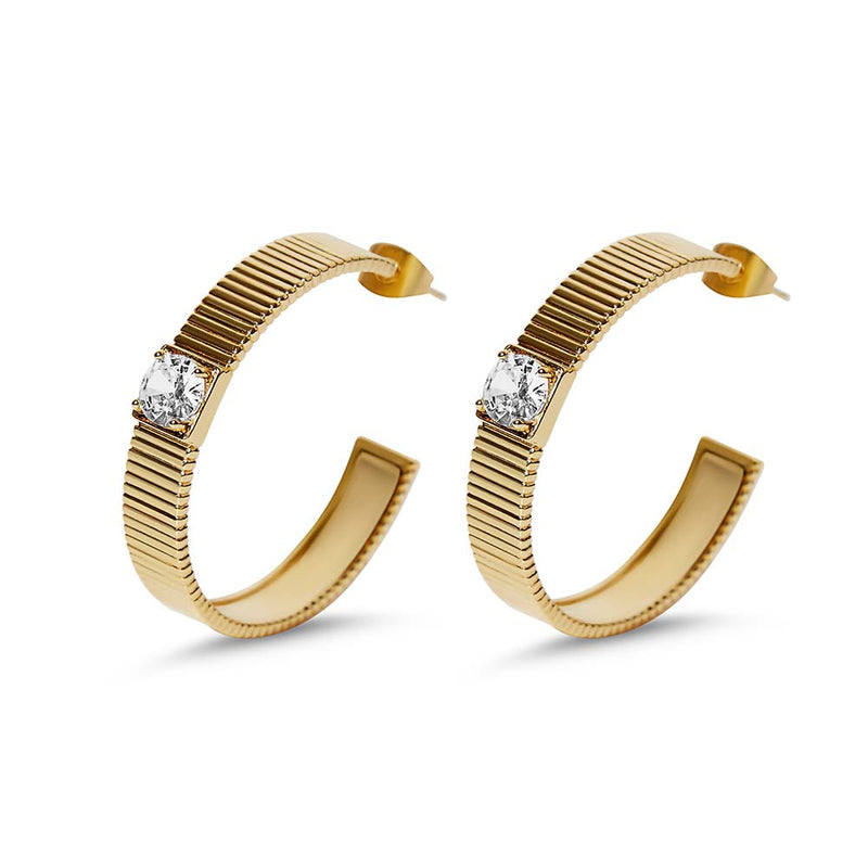 THE ROUGE CZ HOOP EARRINGS