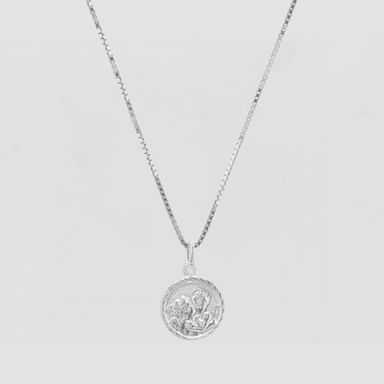The Tiny Round Disc Angel Necklace