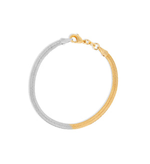 two tone flat chain bracelet