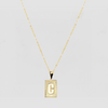 The Block Embossed Initial Pendant Necklace