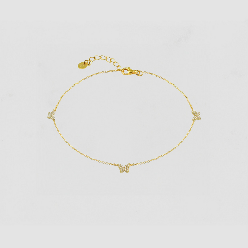 The Pavé Butterfly Anklet
