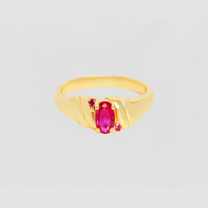 The Ruby Juna Tiny Oval Ring