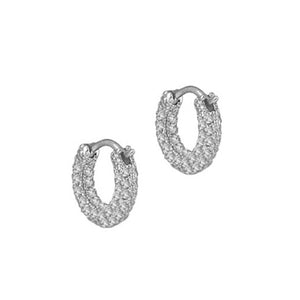 THE TINY SADIE PAVE' HOOP EARRINGS