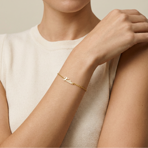 The Tiny Script Nameplate Bracelet