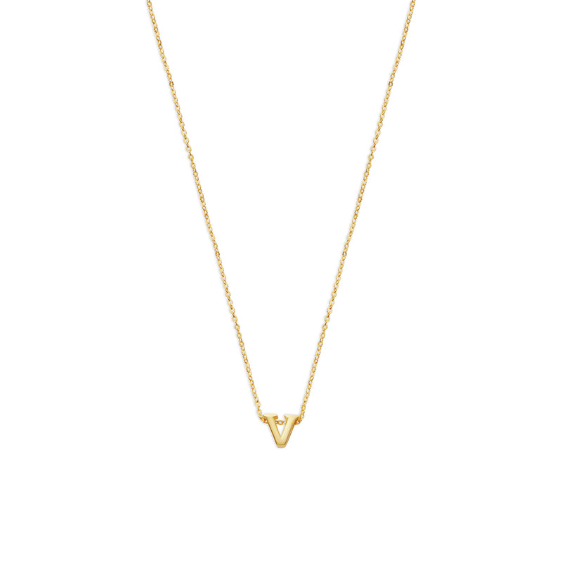 THE TINY SINGLE INITIAL BLOCK NECKLACE