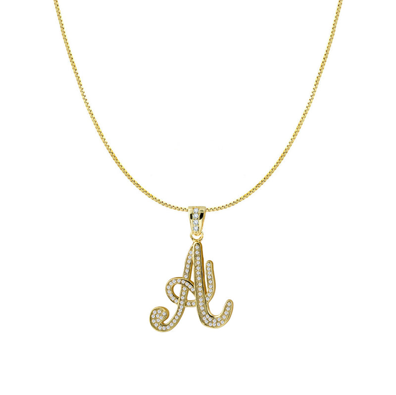 THE ICED OUT SCRIPT INITIAL NECKLACE