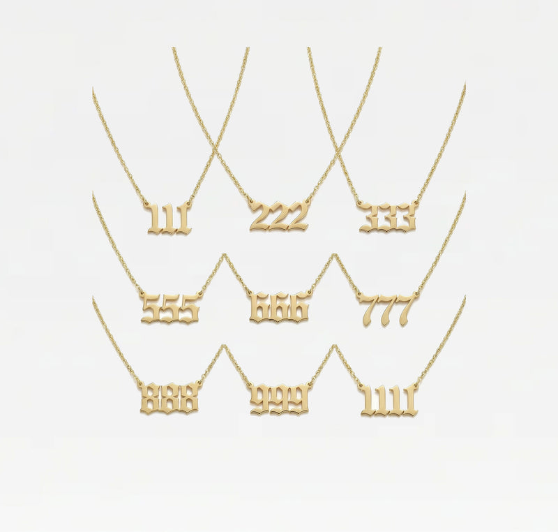The Angel Number Nameplate Necklace