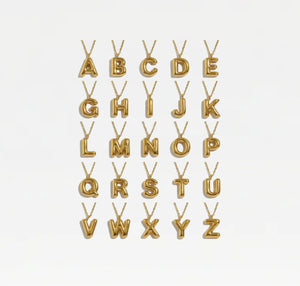 THE BUBBLE LETTER BLOCK PENDANT NECKLACE