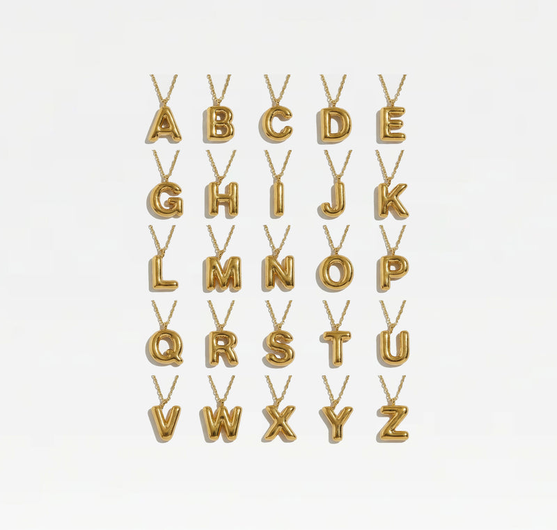 THE BUBBLE LETTER BLOCK PENDANT NECKLACE