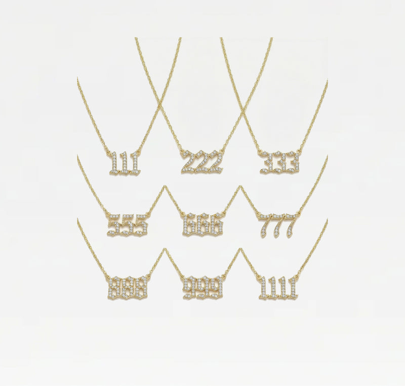 The Angel Number Nameplate Necklace