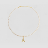 The Bamboo Pearl Initial Necklace