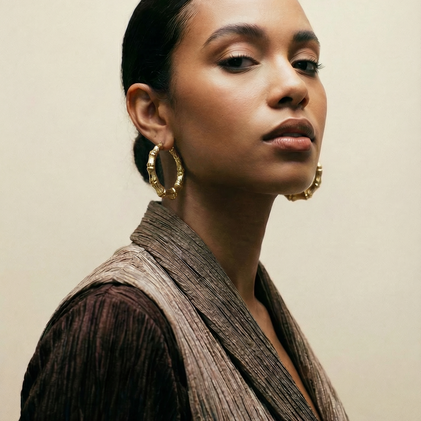 The Bamboo Hoop Earring