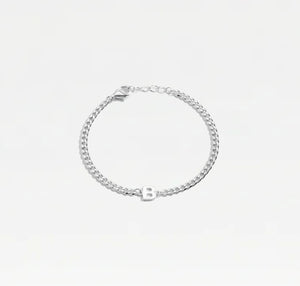 The Single Block Letter Curb Chain Bracelet