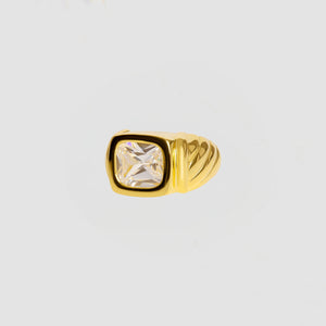 Twisted Stone Signet Ring