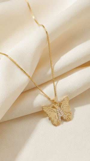 The Butterfly Initial Pendant Necklace