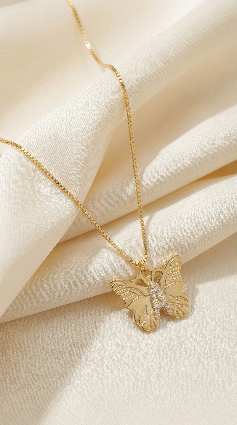 The Butterfly Initial Pendant Necklace
